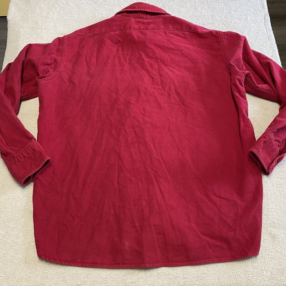 Vintage LL Bean Chamois Cloth Shirt Mens 16.5 Red Flannel Hiking Outdoor USA - Picture 8 of 9